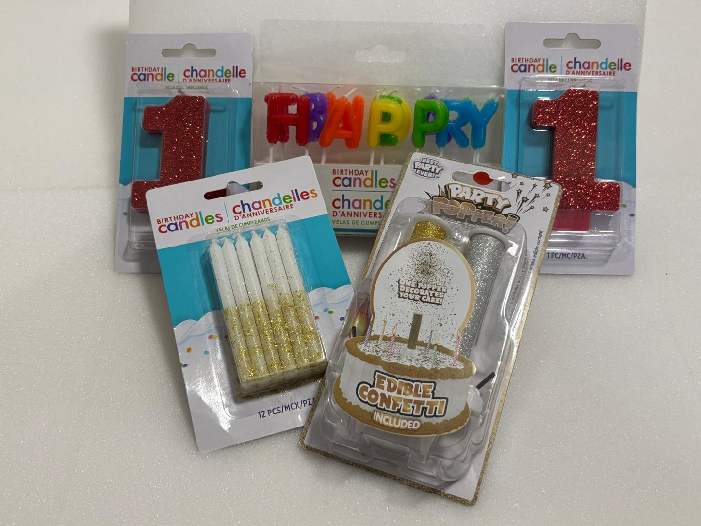 11 year old Birthday Candle Bundle – Number & Glitter Candles with Party Popper Confetti