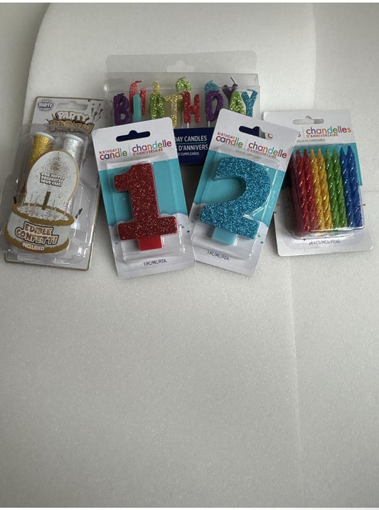 12 year old Birthday Party Candles Set, Rainbow Glitter Numbers and Cake Toppers, Decorative Birthday Supplies